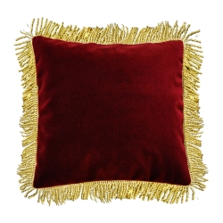 Poduszka ozdobna z aksamitu z frędzlami